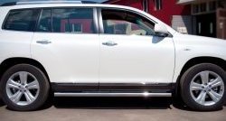 77 999 р. Защита порогов из круглой трубы диаметром 76 мм (рестайлинг) Russtal Toyota Highlander XU40 рестайлинг (2010-2013) (Защита порогов с со скосами на торцах (вариант 1))  с доставкой в г. Воронеж. Увеличить фотографию 10