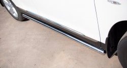 77 999 р. Защита порогов из круглой трубы диаметром 76 мм (рестайлинг) Russtal Toyota Highlander XU40 рестайлинг (2010-2013) (Защита порогов с со скосами на торцах (вариант 1))  с доставкой в г. Воронеж. Увеличить фотографию 11