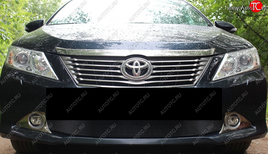 1 469 р. Защитная решётка в воздуховод автомобиля Russtal (черная) Toyota Highlander XU40 дорестайлинг (2007-2010)  с доставкой в г. Воронеж