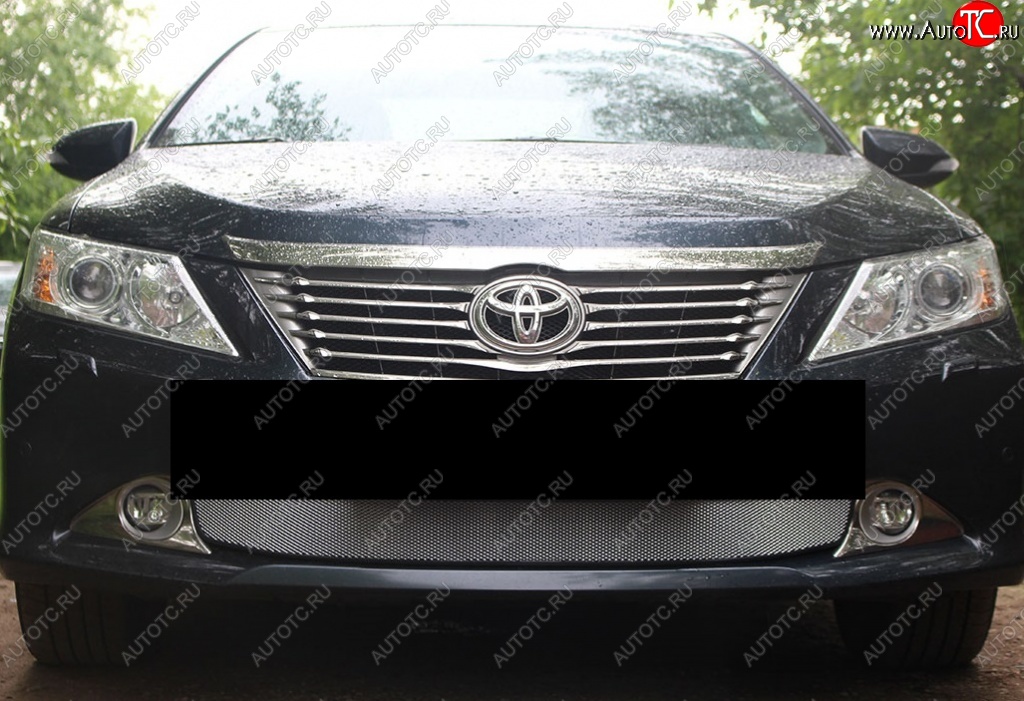 1 539 р. Защитная решётка в воздуховод автомобиля Russtal (хром) Toyota Highlander XU40 дорестайлинг (2007-2010)  с доставкой в г. Воронеж
