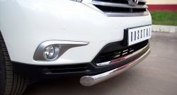 17 849 р. Защита переднего бампера (Ø76 мм, нержавейка) SLITKOFF Toyota Highlander XU40 рестайлинг (2010-2013)  с доставкой в г. Воронеж. Увеличить фотографию 2