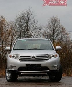 Защита переднего бампера с декоративными элементами Souz-96 (d42) Toyota Highlander XU40 рестайлинг (2010-2013)