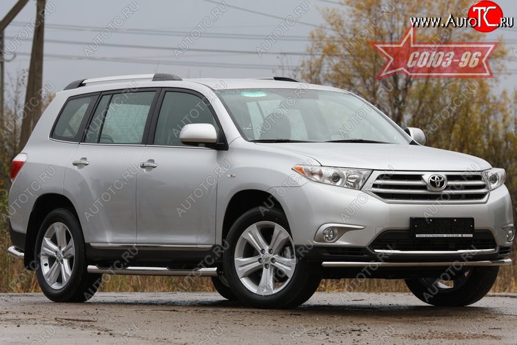 11 879 р. Защита переднего бампера одинарная Souz-96 (d42). Toyota Highlander XU40 рестайлинг (2010-2013)  с доставкой в г. Воронеж