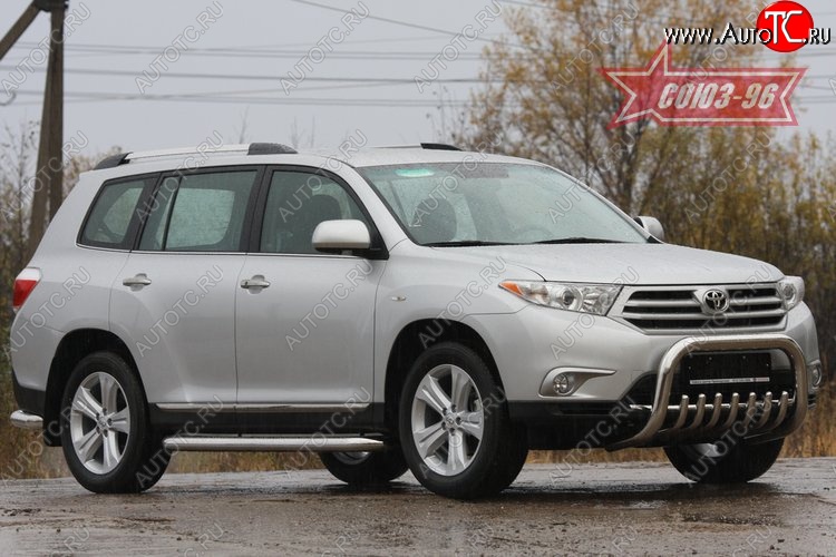 25 019 р. Защита переднего бампера Souz-96 (d76)  Toyota Highlander  XU40 (2010-2013) рестайлинг  с доставкой в г. Воронеж