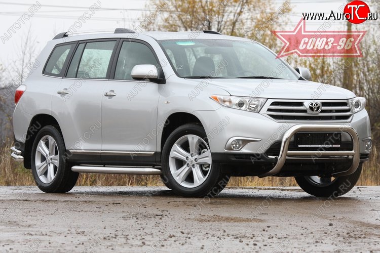 24 299 р. Защита переднего бампера Souz-96 (d76)  Toyota Highlander  XU40 (2010-2013) рестайлинг  с доставкой в г. Воронеж