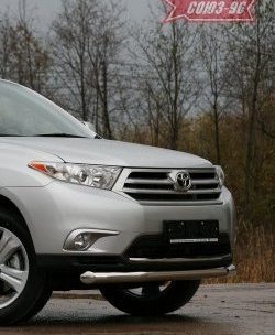 Одинарная защита переднего бампера (d76) Souz-96 Toyota Highlander XU40 рестайлинг (2010-2013)