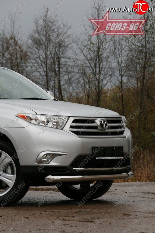 16 919 р. Одинарная защита переднего бампера (d76) Souz-96 Toyota Highlander XU40 рестайлинг (2010-2013)  с доставкой в г. Воронеж