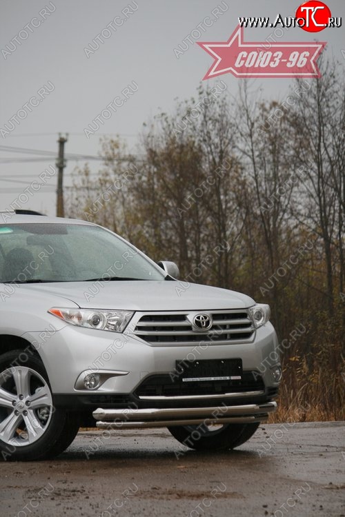 27 629 р. Защита переднего бампера из двух труб (d76х60) SOUZ-96  Toyota Highlander  XU40 (2010-2013) рестайлинг  с доставкой в г. Воронеж