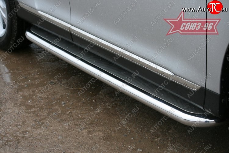 23 759 р. Защита порогов с листом Souz-96 (d60). Toyota Highlander XU40 рестайлинг (2010-2013)  с доставкой в г. Воронеж