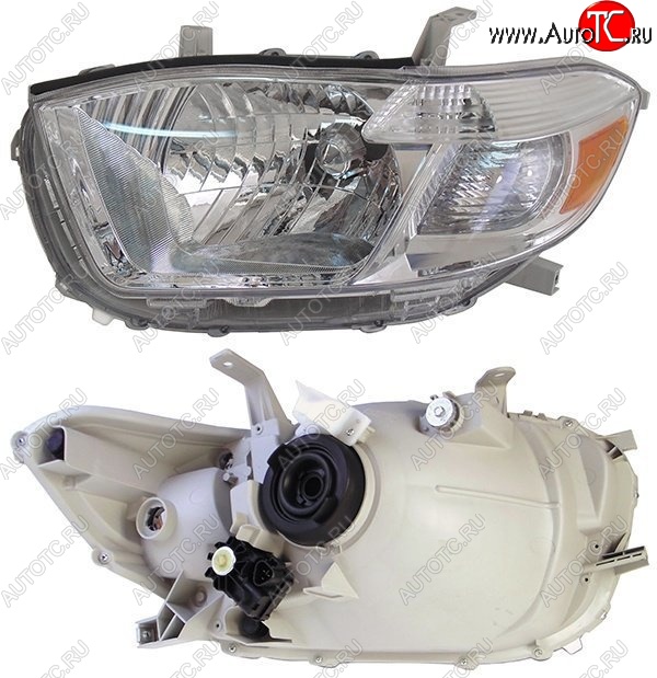 6 799 р. Левая фара SAT  Toyota Highlander  XU40 (2007-2010) дорестайлинг  с доставкой в г. Воронеж