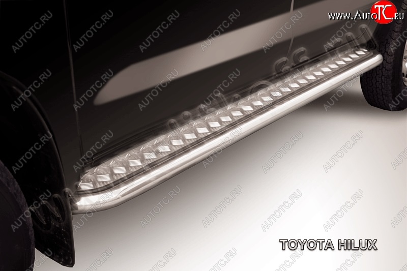 19 749 р. Широкая защита порогов из труб d57 с листом Slitkoff Toyota Hilux AN20,AN30  2-ой рестайлинг (2011-2016) (Полированная сталь )  с доставкой в г. Воронеж