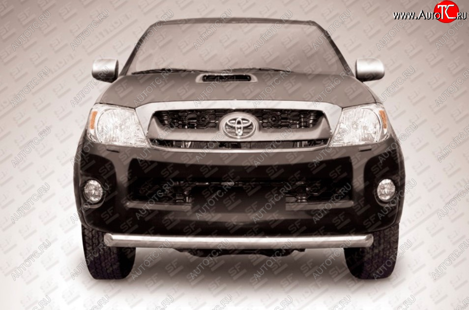 14 699 р. Защита переднего бампера Slitkoff (Ø 76, радиусная)  Toyota Hilux  AN20,AN30 (2011-2016)  2-ой рестайлинг (Нержавеющая сталь)  с доставкой в г. Воронеж