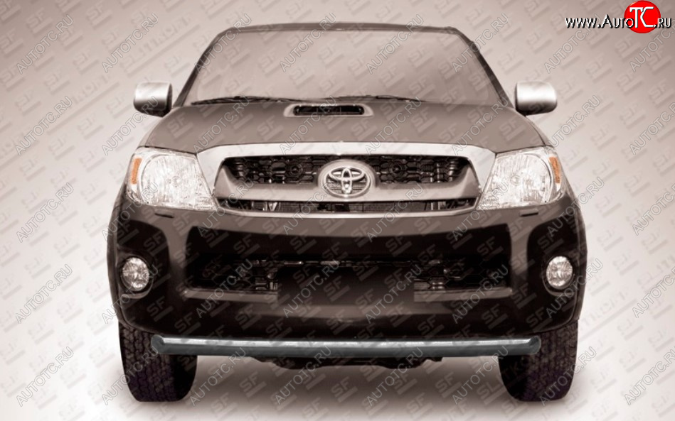 10 299 р. Защита переднего бампера Slitkoff (Ø 76, радиусная) Toyota Hilux AN20,AN30  2-ой рестайлинг (2011-2016) (Сталь с полимерным покрытием. Цвет: черный)  с доставкой в г. Воронеж