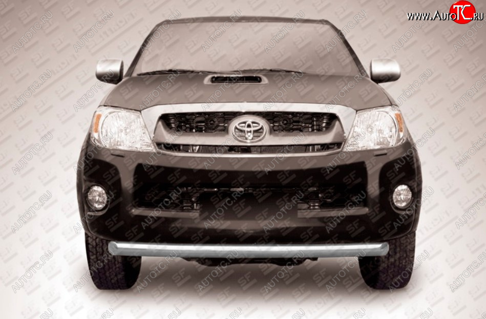9 099 р. Защита переднего бампера Slitkoff (Ø 57, радиусная).  Toyota Hilux  AN20,AN30 (2011-2016)  2-ой рестайлинг (Сталь с полимерным покрытием. Цвет: серебристый)  с доставкой в г. Воронеж