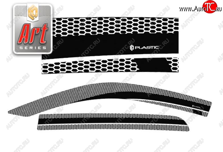 2 199 р. Дефлектора окон CA-Plastic  Toyota Hilux  AN20,AN30 (2011-2016)  2-ой рестайлинг (Серия Art черная, Без хром.молдинга)  с доставкой в г. Воронеж