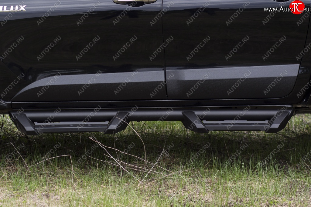 10 999 р. Молдинги дверей RA (комплект)  Toyota Hilux  AN120 (2016-2020) дорестайлинг (Поверхность глянец (под окраску), Неокрашенные)  с доставкой в г. Воронеж