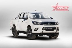 13 589 р. Защита переднего бампера под ПТФ Souz-96 (d42) Toyota Hilux AN120 дорестайлинг (2016-2020)  с доставкой в г. Воронеж. Увеличить фотографию 2