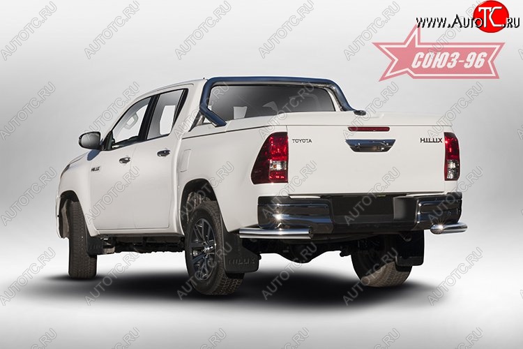 13 769 р. Защита заднего бампера из боковых уголков Souz-96 (d76) Toyota Hilux AN120 дорестайлинг (2016-2020)  с доставкой в г. Воронеж
