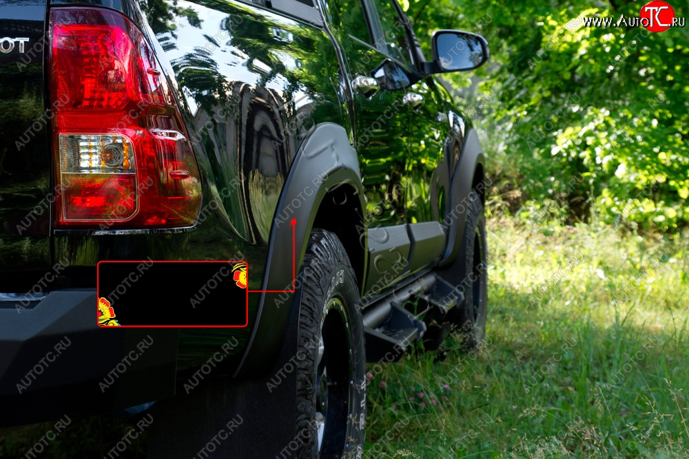 6 999 р. Расширитель арки RA (25 мм, задний правый)  Toyota Hilux  AN120 (2016-2020) дорестайлинг (Поверхность глянец под покраску, Неокрашенный)  с доставкой в г. Воронеж