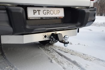 21 619 р. Фаркоп PT GROUP /съемный квадрат/с НЕРЖ накладкой TOYOTA Hilux 2015- /JAC T6 2015-/JAC T8 2023-/Sollers ST6 2023- Toyota Hilux AN120 дорестайлинг (2016-2020)  с доставкой в г. Воронеж. Увеличить фотографию 2
