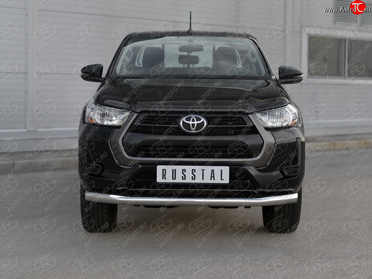 17 549 р. Защита переднего бампера (Ø76 мм, нержавейка) SLITKOFF  Toyota Hilux  AN120 (2020-2025) 2-ой рестайлинг  с доставкой в г. Воронеж