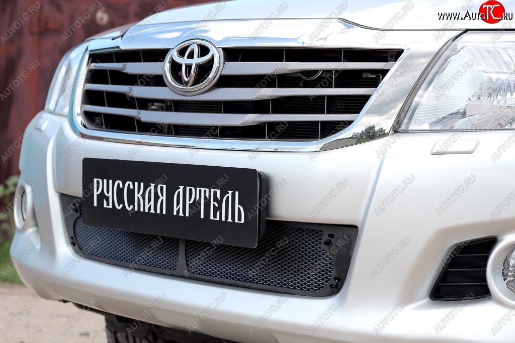 2 069 р. Защитная сетка решетки переднего бампера (рестайлинг) РА  Toyota Hilux  AN20,AN30 (2011-2016)  2-ой рестайлинг  с доставкой в г. Воронеж