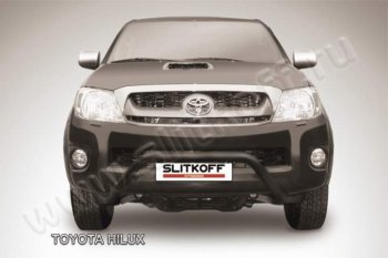 Кенгурятник d57 низкий широкий мини Slitkoff Toyota Hilux  AN10,AN20 (2008-2011) 1-ый рестайлинг