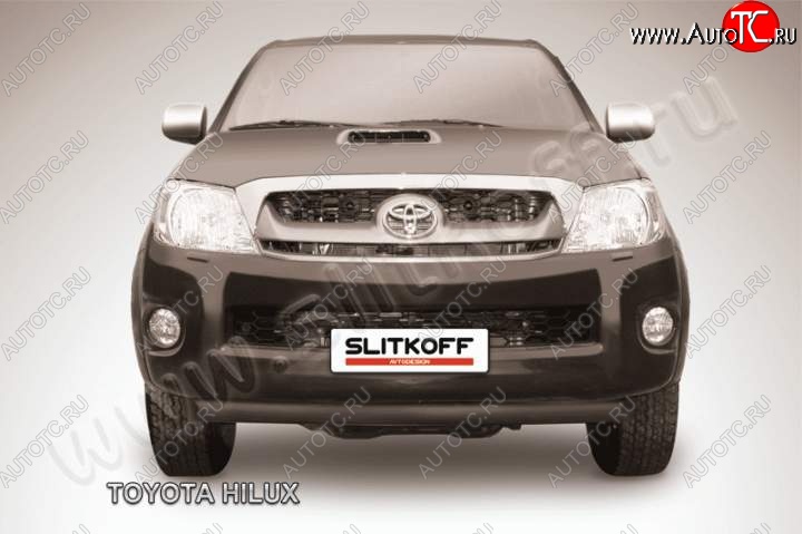 9 099 р. Защита переднего бампера из трубы d57 Slitkoff  Toyota Hilux  AN10,AN20 (2008-2011) 1-ый рестайлинг (Цвет: серебристый)  с доставкой в г. Воронеж