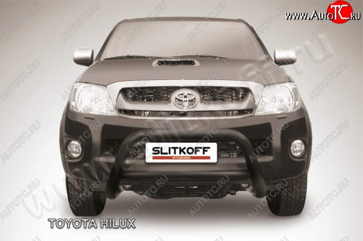 23 799 р. Кенгурятник d76 низкий Slitkoff  Toyota Hilux  AN10,AN20 (2008-2011) 1-ый рестайлинг (Цвет: серебристый)  с доставкой в г. Воронеж