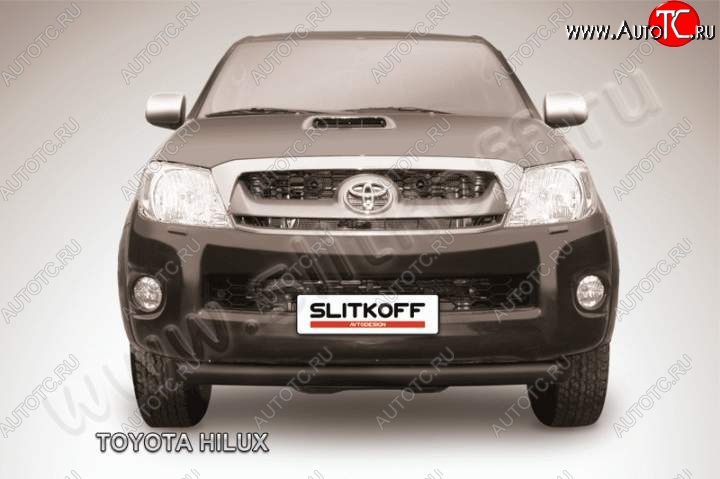 10 299 р. Защита переднего бампера из трубы d76 Slitkoff (радиусная)  Toyota Hilux  AN10,AN20 (2008-2011) 1-ый рестайлинг (Цвет: серебристый)  с доставкой в г. Воронеж