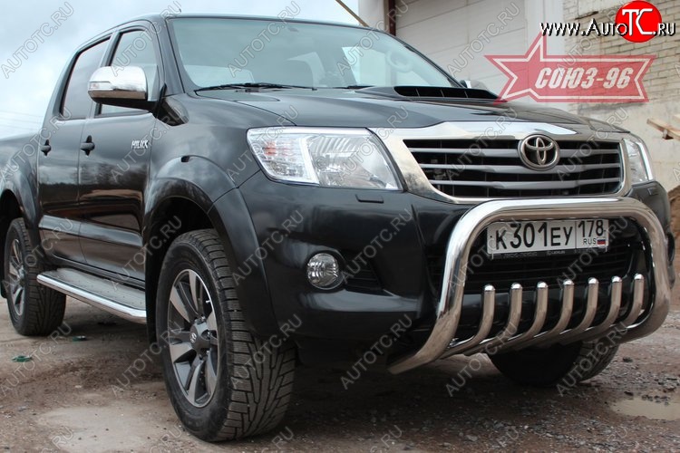 22 229 р. Защита переднего бампера Souz-96 (d76)  Toyota Hilux  AN20,AN30 (2011-2016)  2-ой рестайлинг  с доставкой в г. Воронеж