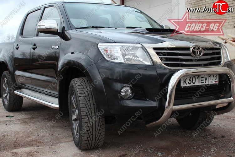 20 429 р. Защита переднего бампера Souz-96 (d76) Toyota Hilux AN20,AN30  2-ой рестайлинг (2011-2016)  с доставкой в г. Воронеж