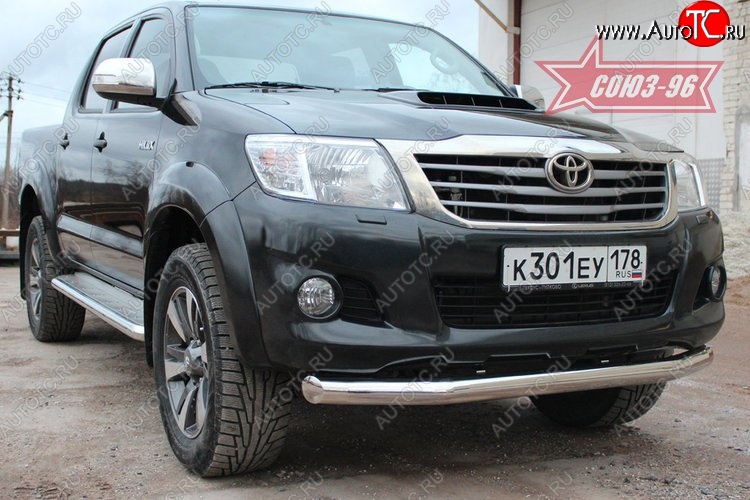 16 199 р. Одинарная защита переднего бампера (d76) Souz-96 Toyota Hilux AN20,AN30  2-ой рестайлинг (2011-2016)  с доставкой в г. Воронеж