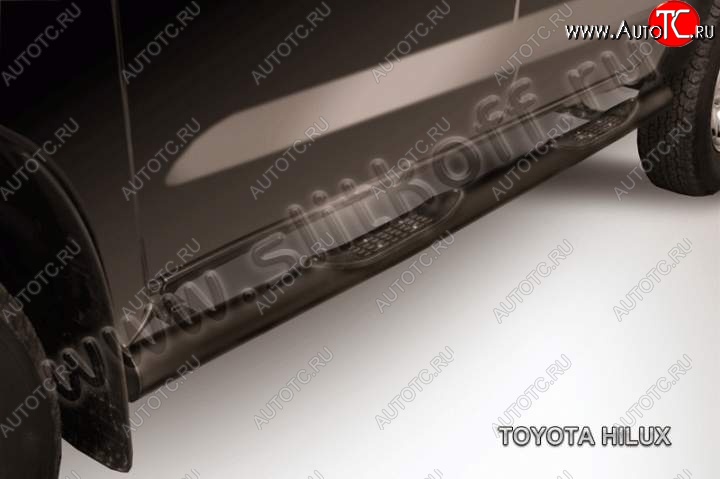 15 899 р. Защита порогов из труб d76 Slitkoff Toyota Hilux AN10,AN20 дорестайлинг (2004-2008) (Цвет: серебристый)  с доставкой в г. Воронеж