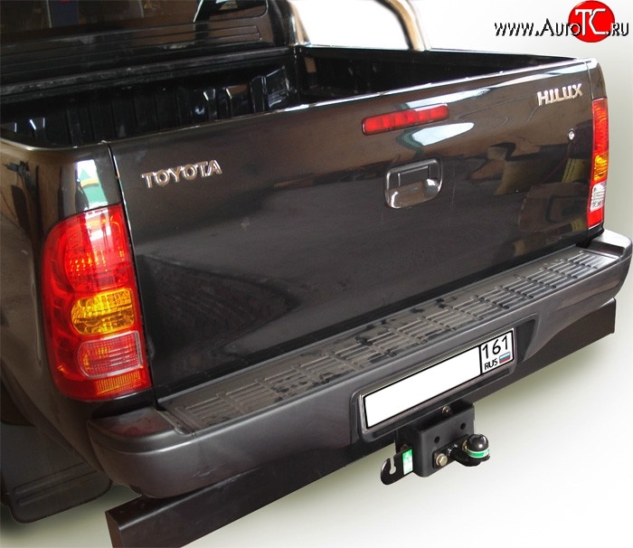 7 549 р. Фаркоп (c задним силовым бампером) Лидер Плюс (до 2000 кг)  Toyota Hilux  AN10,AN20 (2008-2011) 1-ый рестайлинг (Без электропакета)  с доставкой в г. Воронеж
