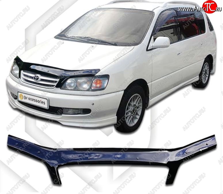 2 159 р. Дефлектор капота (M10G-M15G) CA-Plastiс  Toyota Ipsum  SXM10 (1995-1998) дорестайлинг (Classic черный, Без надписи)  с доставкой в г. Воронеж