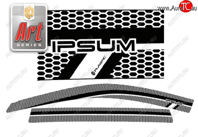 2 199 р. Дефлектора окон (M10G-M15G) CA-Plastic Toyota Ipsum SXM10 дорестайлинг (1995-1998) (Серия Art серебро, Без хром.молдинга, Крепление только на скотч)  с доставкой в г. Воронеж