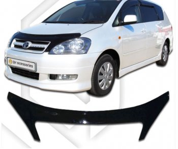 2 399 р. Дефлектор капота CA-Plastiс exclusive Toyota Ipsum ACM20 дорестайлинг (2001-2003) (серия Classic черный, Без надписи)  с доставкой в г. Воронеж. Увеличить фотографию 2