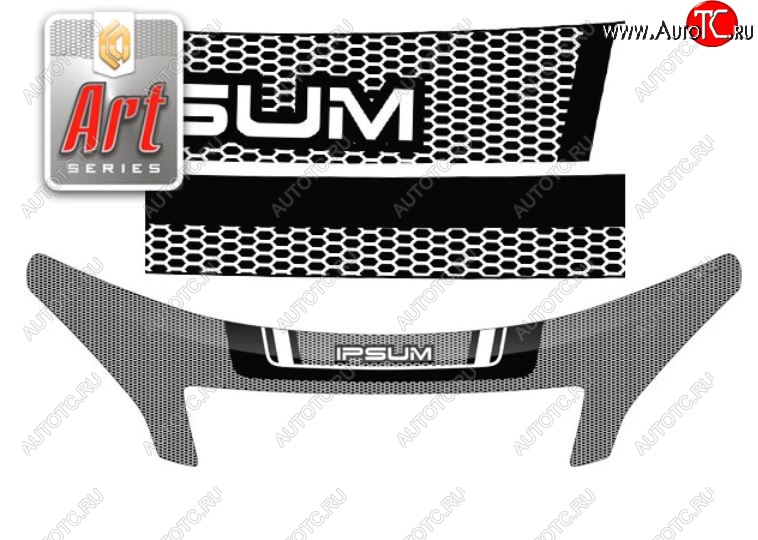 2 599 р. Дефлектор капота CA-Plastiс exclusive  Toyota Ipsum  ACM20 (2001-2003) дорестайлинг (Серия Art белая)  с доставкой в г. Воронеж