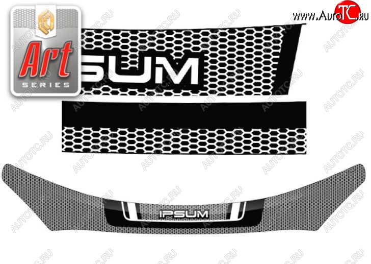 2 399 р. Дефлектор капота CA-Plastiс  Toyota Ipsum  ACM20 (2001-2003) дорестайлинг (Серия Art черная)  с доставкой в г. Воронеж