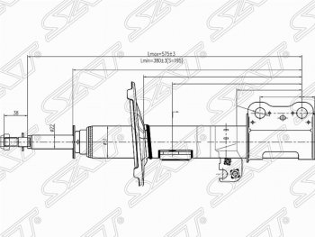 3 799 р. Левый амортизатор передний SAT  Toyota Ipsum  ACM20 - Noah  1  с доставкой в г. Воронеж. Увеличить фотографию 1