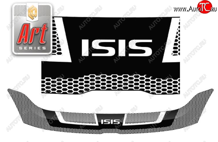 2 199 р. Дефлектор капота CA-Plastic  Toyota Isis  XM10 (2004-2009) дорестайлинг, 1-ый рестайлинг (Серия Art белая)  с доставкой в г. Воронеж