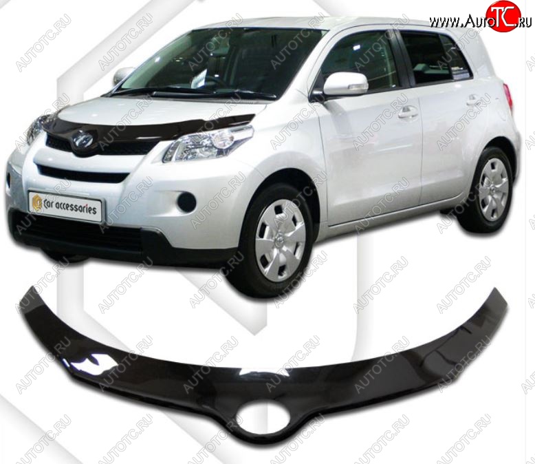 2 399 р. Дефлектор капота CA-Plastiс exclusive  Toyota Ist  XP110 (2007-2016) (Classic черный, Без надписи)  с доставкой в г. Воронеж