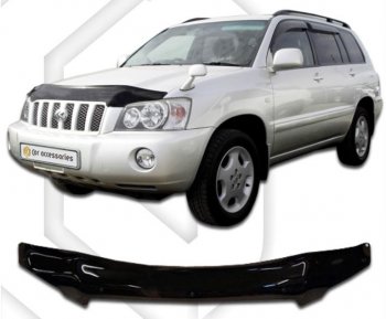 2 199 р. Дефлектор капота CA-Plastiс Toyota Kluger XU20 дорестайлинг (2000-2003) (серия Classic черный, Без надписи)  с доставкой в г. Воронеж. Увеличить фотографию 2