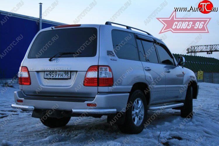 12 419 р. Защита заднего бампера из боковых уголков Souz-96 (d76)  Toyota Land Cruiser  100 (1998-2007) дорестайлинг, 1-ый рестайлинг, 2-ой рестайлинг  с доставкой в г. Воронеж