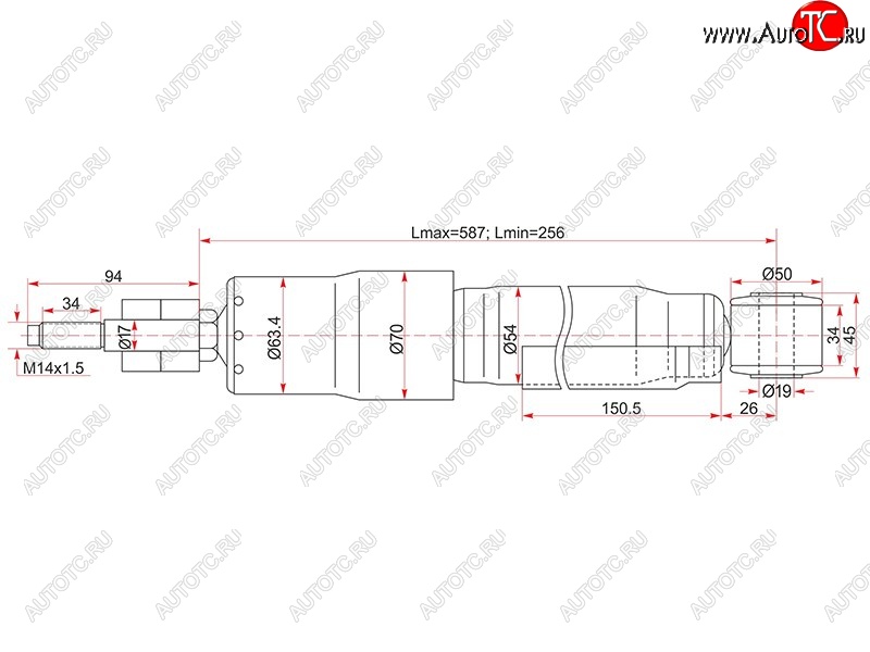 2 349 р. Амортизатор задний LH=RH SAT  Toyota Land Cruiser  100 (1998-2007) дорестайлинг, 1-ый рестайлинг, 2-ой рестайлинг  с доставкой в г. Воронеж