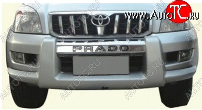 19 449 р. Накладка на передний бампер CT Toyota Land Cruiser Prado J120 (2002-2009) (Неокрашенная)  с доставкой в г. Воронеж