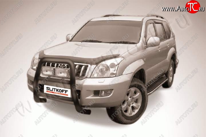 22 999 р. Кенгурятник d76 высокий Toyota Land Cruiser Prado J120 (2002-2009) (Цвет: серебристый)  с доставкой в г. Воронеж
