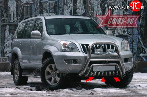 15 434 р. Защита переднего бампера нижняя Souz-96 Toyota Land Cruiser Prado J120 (2002-2009)  с доставкой в г. Воронеж