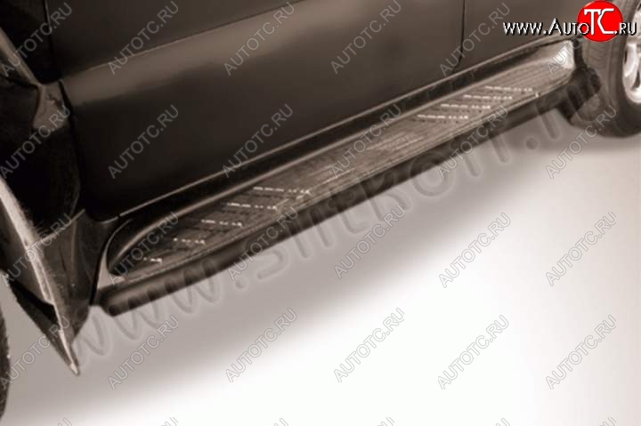 6 499 р. Защита штатного порога d42 Slitkoff  Toyota Land Cruiser Prado  J120 (2002-2009) (Цвет: серебристый)  с доставкой в г. Воронеж